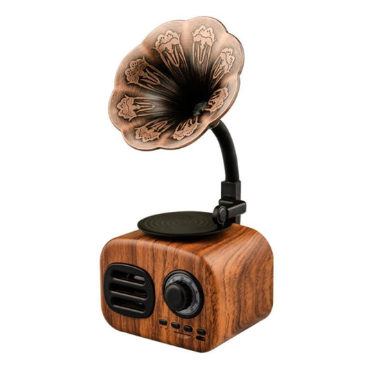 Ft-05 Wireless Retro Bluetooth Speaker Gramophone Mini Player(Walnut) - Desktop Speaker by buy2fix | Online Shopping UK | buy2fix