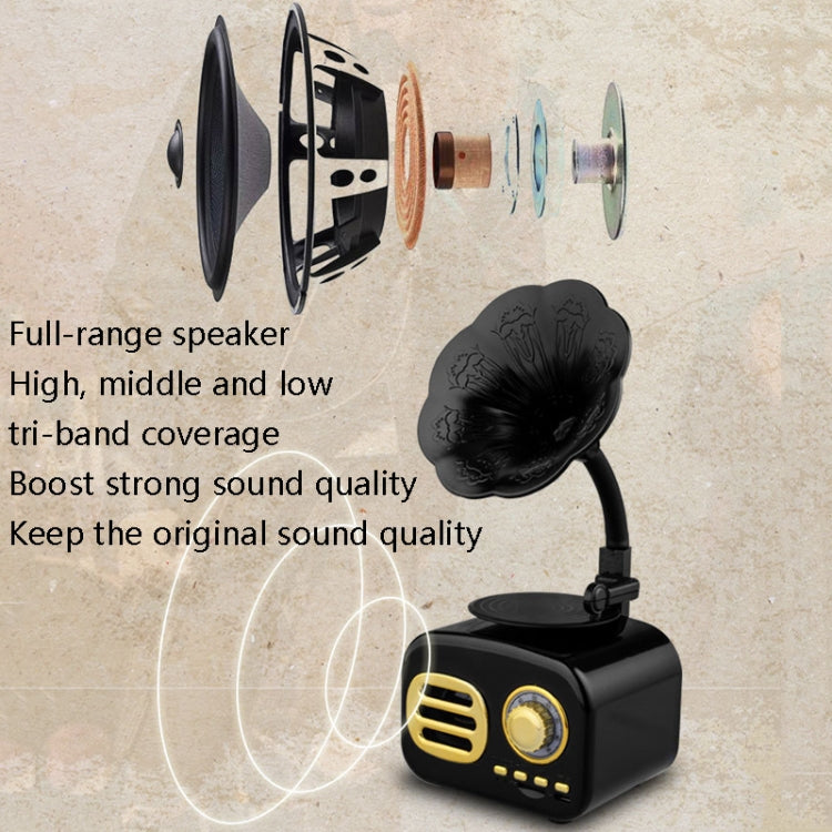 Ft-05 Wireless Retro Bluetooth Speaker Gramophone Mini Player(Walnut) - Desktop Speaker by buy2fix | Online Shopping UK | buy2fix