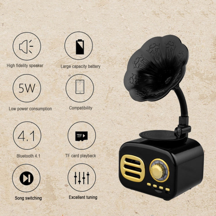 Ft-05 Wireless Retro Bluetooth Speaker Gramophone Mini Player(Walnut) - Desktop Speaker by buy2fix | Online Shopping UK | buy2fix