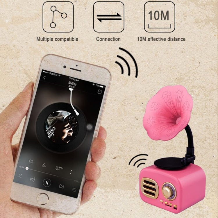 Ft-05 Wireless Retro Bluetooth Speaker Gramophone Mini Player(Walnut) - Desktop Speaker by buy2fix | Online Shopping UK | buy2fix