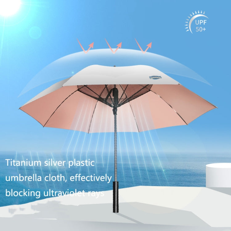 9033 Sun and Rain Dual-purpose Umbrella Multi-function Fan Titanium Silver Glue Sunscreen and UV Protection Long Handle Umbrella(Pink) by buy2fix