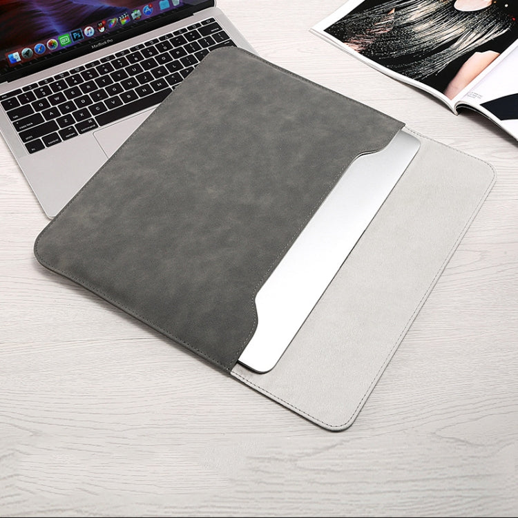Horizontal Sheep Leather Laptop Bag For Macbook 12 Inch A1534(Liner Bag + Power Supply Bag Khaki) - Protective Bags by buy2fix | Online Shopping UK | buy2fix