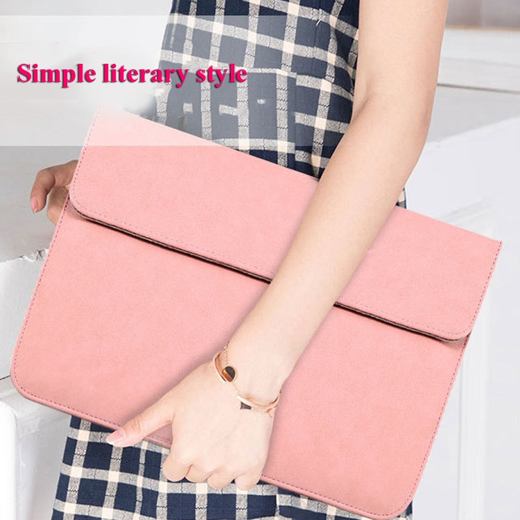 Horizontal Sheep Leather Laptop Bag For Macbook 12 Inch A1534(Liner Bag + Power Supply Bag Khaki) - Protective Bags by buy2fix | Online Shopping UK | buy2fix
