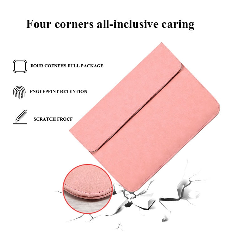 Horizontal Sheep Leather Laptop Bag For MacBook Pro 16 Inch A2141(Liner Bag Khaki) - Protective Bags by buy2fix | Online Shopping UK | buy2fix
