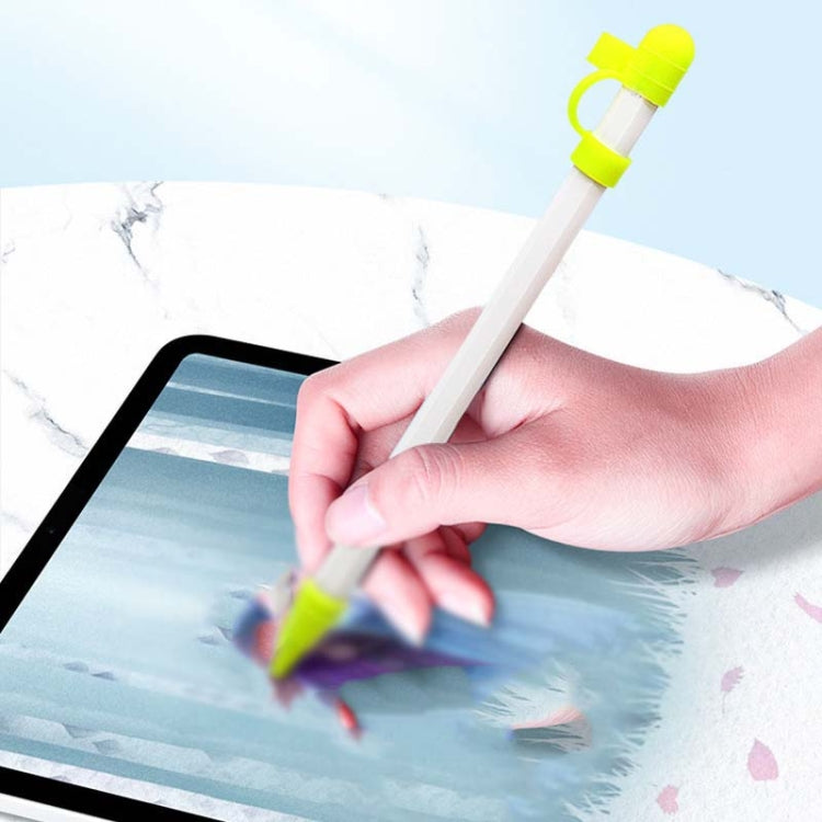 2 PCS 3 In 1 Anti-lost Pen Cap + Anti-lost Conversion Cable + Pen Tip Protective Case Set For Apple Pencil(Rose Red) by buy2fix