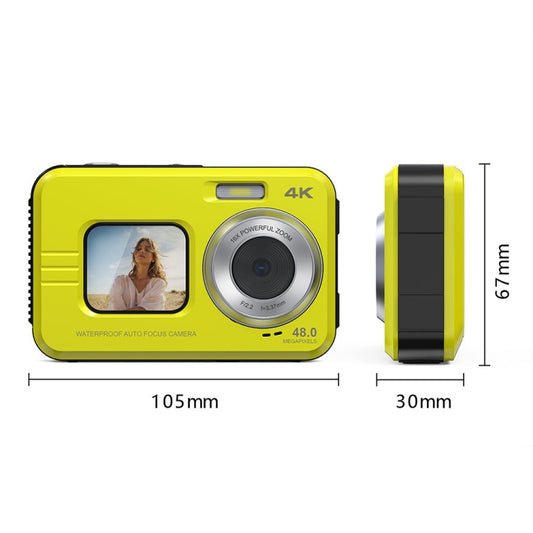 WDC901 3.5m Waterproof 48MP HD Dual Screen Outdoor Sports Digital Camera EU Plug(Green) by buy2fix