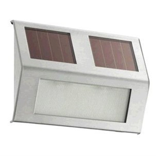 2 LEDs Solar Powered Light Sensor Control IP44 Waterproof LED Wall Lamp Outdoor Patio Yard Pathway Garden Stairs Step Night Security Lighting(White Light) by buy2fix