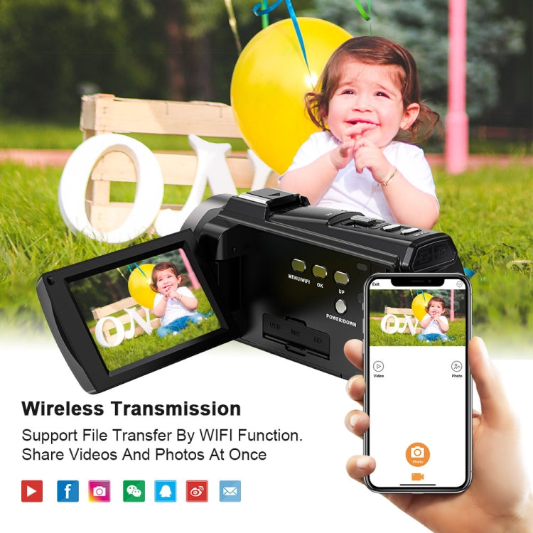 HDV265K 5K 30FPS 3.0-Inch HD Digital 3X Optical Zoom Outdoor Sports DV Camera AU Plug(Black) by buy2fix