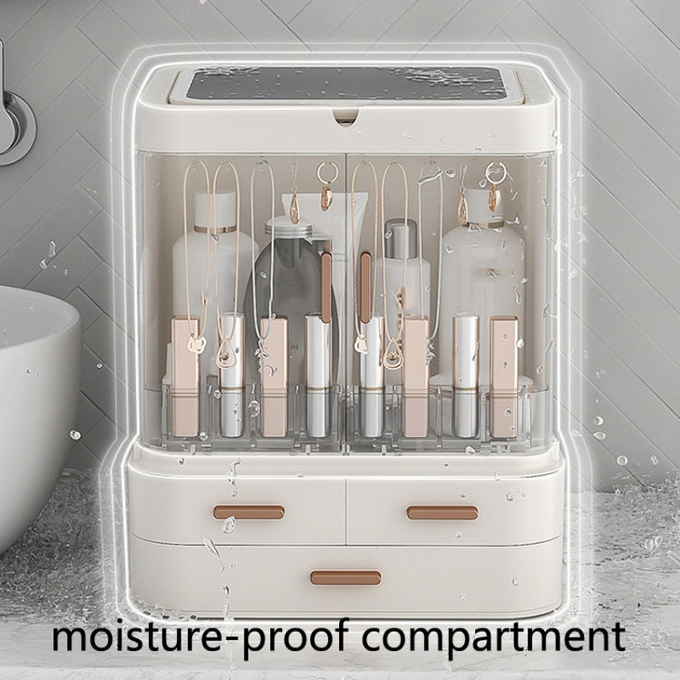 Dust-Proof Drawer Type Cosmetic Storage Box Household Large-Capacity Desktop Lipstick Storage Box, Colour: LED Upgrade Model Pink by buy2fix