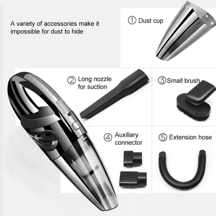 Wet And Dry Handheld High-Power Portable Car Vacuum Cleaner R-6052C Vacuum Cleaner with USB Cable (Black) - Vacuum Cleaner by buy2fix | Online Shopping UK | buy2fix