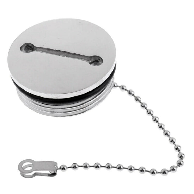 38mm Stainless Steel Boat Deck Fill Filler Replacement Cap + Chain Boat Replacement Accessories - Marine Accessories & Parts by buy2fix | Online Shopping UK | buy2fix