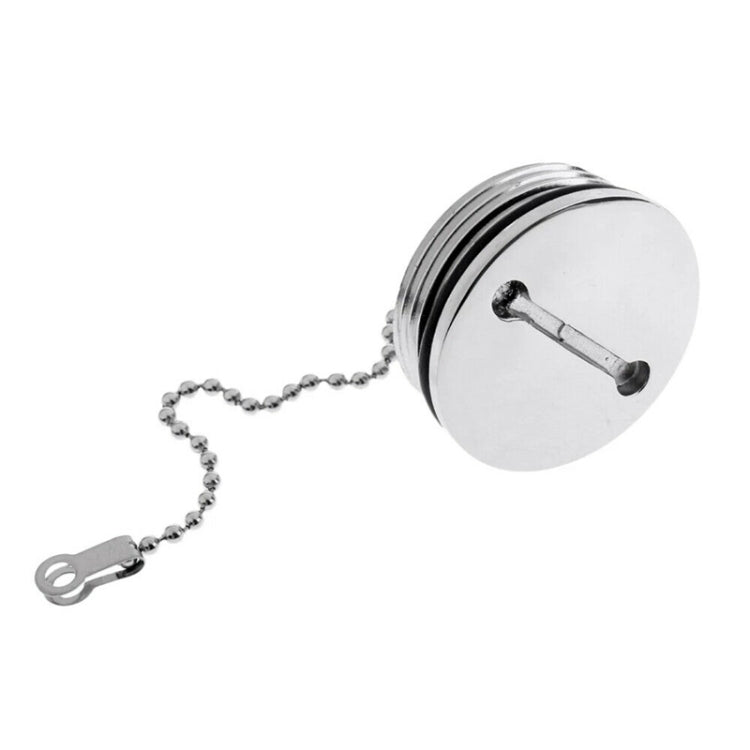 38mm Stainless Steel Boat Deck Fill Filler Replacement Cap + Chain Boat Replacement Accessories - Marine Accessories & Parts by buy2fix | Online Shopping UK | buy2fix