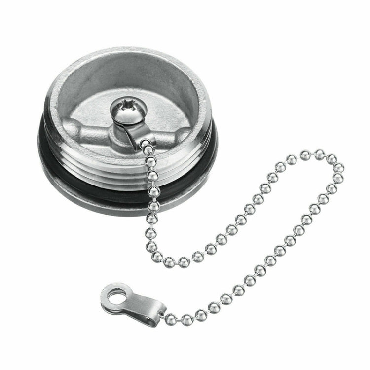 38mm Stainless Steel Boat Deck Fill Filler Replacement Cap + Chain Boat Replacement Accessories - Marine Accessories & Parts by buy2fix | Online Shopping UK | buy2fix