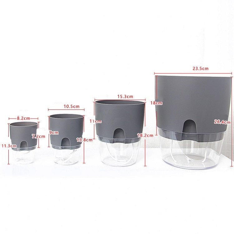 Transparent Plastic Double-Layer Water Storage Automatic Water-Absorbing Flowerpot, Size: A703 Caliber 8.2cm(Gray Transparent Basin) - Flower Pots & Planters by buy2fix | Online Shopping UK | buy2fix