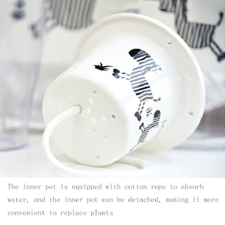 Fully Transparent Hydroponic Flower Pots Water Level Visible Non-Broken Glue Self-Absorbent Plastic Flower Pots, Size: W09 Caliber 17.5cm(Full Transparency) by buy2fix