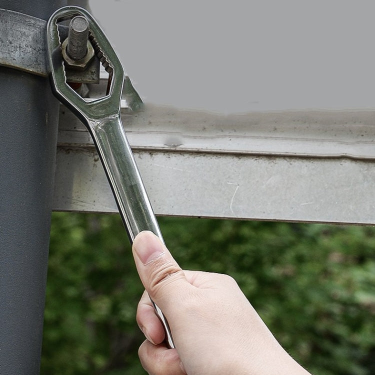 Multi-Function Plum Wrench Open Adjustment Double-Headed Self-Tightening Wrench(Silver) by buy2fix