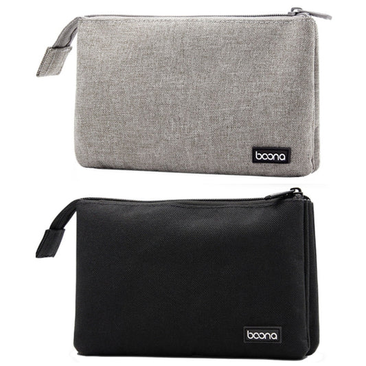 Baona BN-E002 Dual-layer Digital Storage Bag Data Cable Travel Organizing Bag(Black) by Baona
