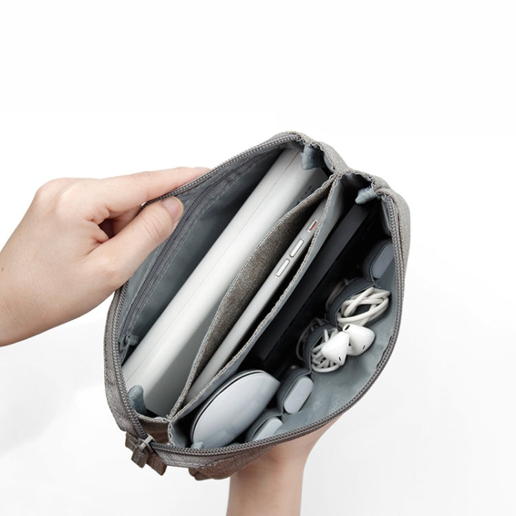 Baona BN-E002 Dual-layer Digital Storage Bag Data Cable Travel Organizing Bag(Black) by Baona