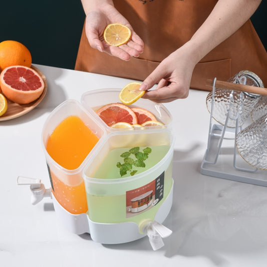 5.2L Three-Grid Rotating Cold Kettle Large-Capacity Compartments Fruit Teapot With Faucet Can Be Put In Refrigerator by buy2fix