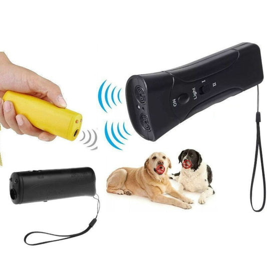LED Flashlight Ultrasonic Dog Repeller Portable Dog Trainer, Colour: Single-headed Black(Colorful Package) by buy2fix
