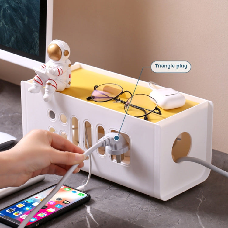 XM009 Plastic Plug-In Electric Wire Storage Box Power Board Wire Clip Box Charger Storage Finishing Box(Ivory White) by buy2fix