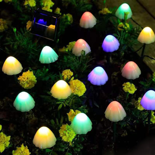 5m 20 LEDs Solar Mushroom Lawn Light Outdoor Waterproof Garden Villa Landscape Decorative String Lights(Colorful Light) by buy2fix