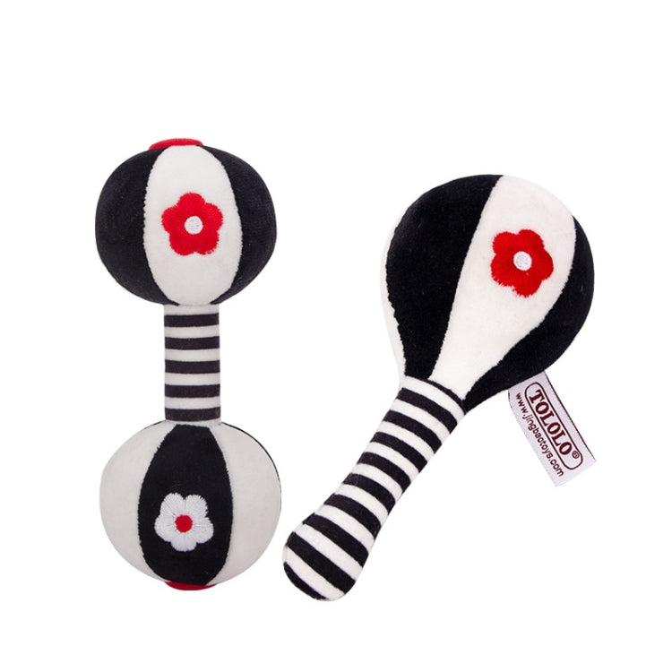 TOLOLO 1 Pair Baby Vision Training Early Educational Toy Newborn Chasing Black And White Sand Hammer Dumbbell Baby Rattle( T168263-2) - Baby Toys by buy2fix | Online Shopping UK | buy2fix