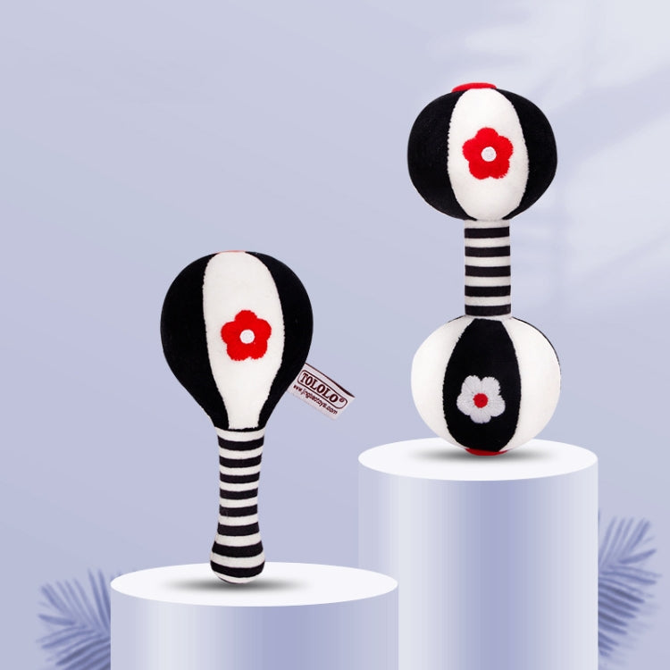 TOLOLO 1 Pair Baby Vision Training Early Educational Toy Newborn Chasing Black And White Sand Hammer Dumbbell Baby Rattle( T168263-2) - Baby Toys by buy2fix | Online Shopping UK | buy2fix
