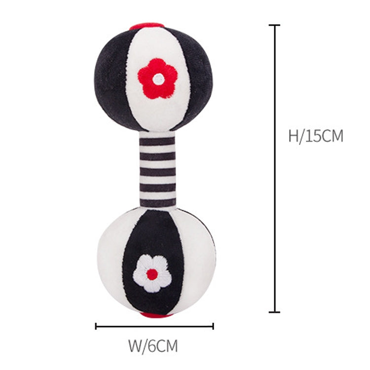 TOLOLO 1 Pair Baby Vision Training Early Educational Toy Newborn Chasing Black And White Sand Hammer Dumbbell Baby Rattle( T168263-2) - Baby Toys by buy2fix | Online Shopping UK | buy2fix