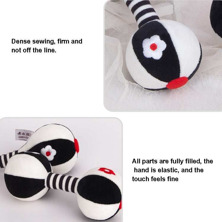 TOLOLO 1 Pair Baby Vision Training Early Educational Toy Newborn Chasing Black And White Sand Hammer Dumbbell Baby Rattle( T168263-2) - Baby Toys by buy2fix | Online Shopping UK | buy2fix