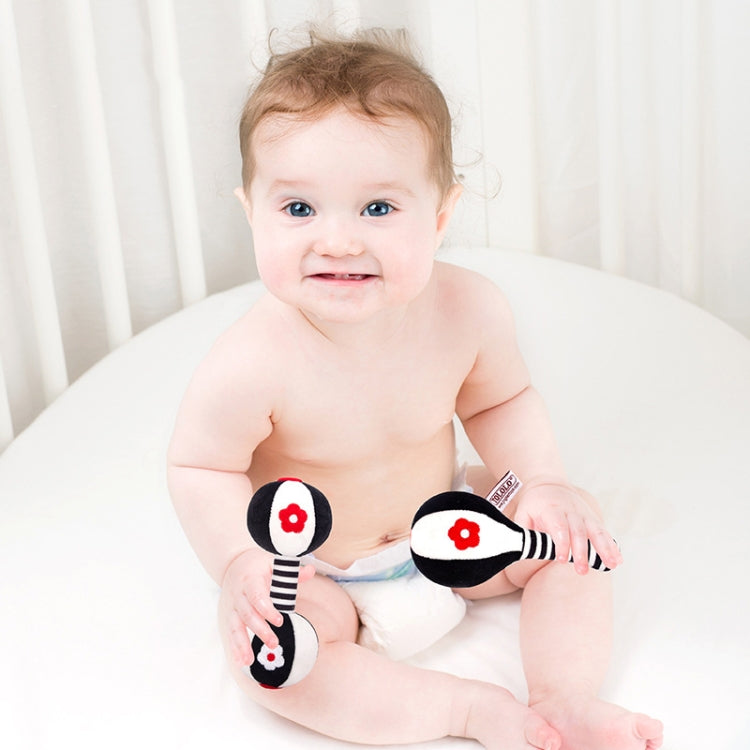 TOLOLO 1 Pair Baby Vision Training Early Educational Toy Newborn Chasing Black And White Sand Hammer Dumbbell Baby Rattle( T168263-2) - Baby Toys by buy2fix | Online Shopping UK | buy2fix