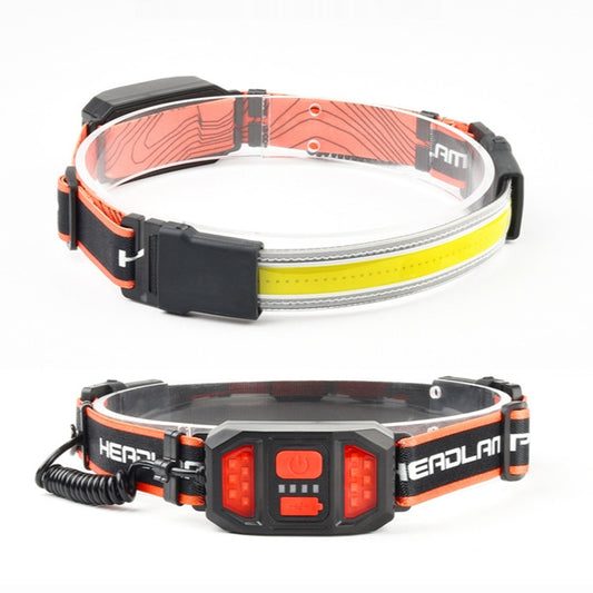 Large Flush COB Headlight Outdoor Camping SMD Headlight, Style: Rechargeable+4 Buckles by buy2fix