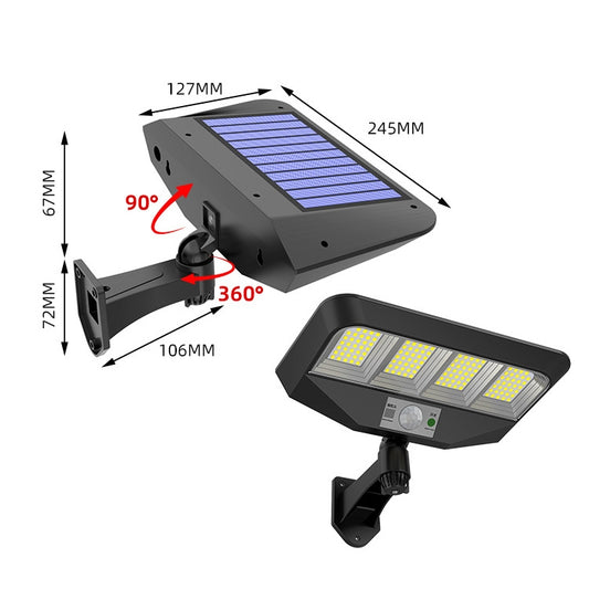 TG-TY081 LED Solar Wall Light Body Sensation Outdoor Waterproof Courtyard Lamp with Remote Control, Style: 138 LED Integrated by buy2fix