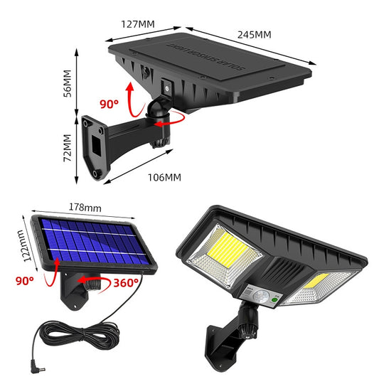 TG-TY081 LED Solar Wall Light Body Sensation Outdoor Waterproof Courtyard Lamp with Remote Control, Style: 160 LED Splitable by buy2fix