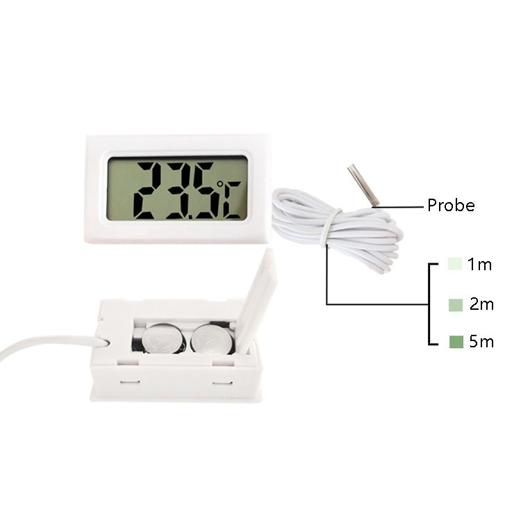 Fish Tank Digital Thermometer Waterproof Probe Electronic Measuring Thermometer, Line Length: 2m (White) - Thermometer by buy2fix | Online Shopping UK | buy2fix