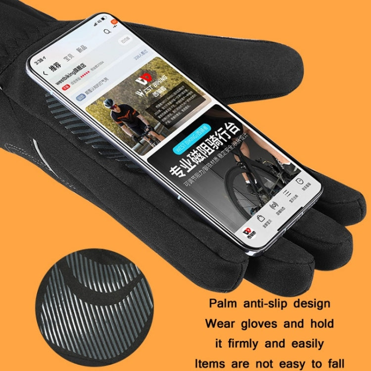 WEST BIKING YP0211221 Winter Warm Fleece Riding Gloves Non-Slip Waterproof Touch Screen Gloves, Size: L(Black) - Cycling Gloves by WEST BIKING | Online Shopping UK | buy2fix