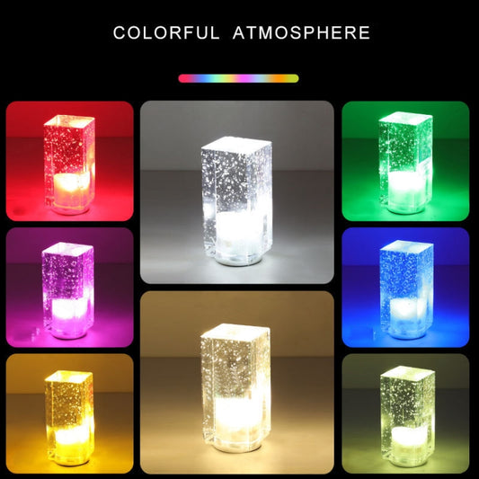 Square Colorful LED Crystal Lamp Bar Atmosphere Decorative Light (Lemon Yellow Light) by buy2fix
