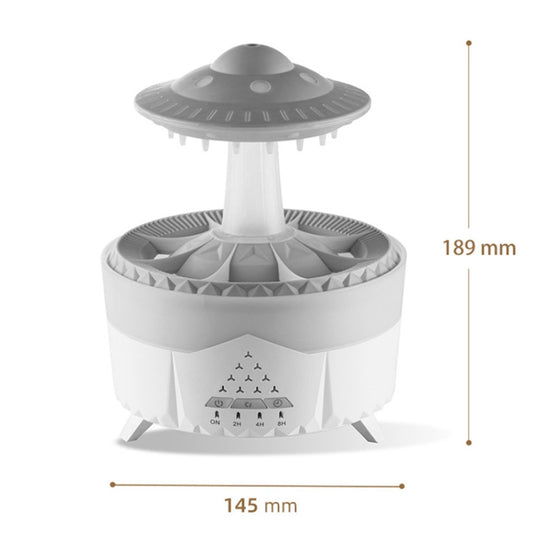 UFO Water Drop Aromatherapy Humidifier Desktop Remote Control Diffuser, Plug: UK Plug(Wood Grain) by buy2fix
