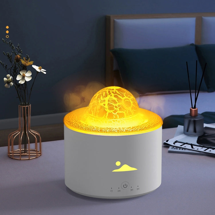 HX-130 Colorful Night Light Planet Desktop Flame Aromatherapy Humidifier, Spec: UK Plug(White) by buy2fix