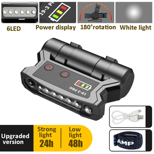 Fishing Headlight Induction Night Fishing Clip Cap Lamp Head-Wearing Small Super Bright Light Rechargeable Cap Clip Lamp,Style: Upgraded Version by buy2fix