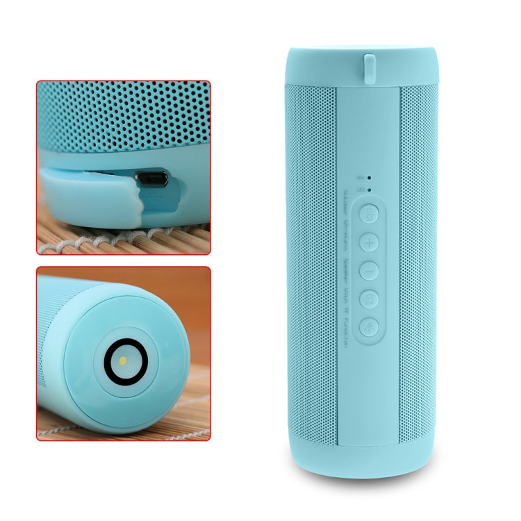 T2 Car Cylindrical Small Speaker with Flashlight Desktop Bluetooth 4.0 Wireless Speaker(Green) - Desktop Speaker by buy2fix | Online Shopping UK | buy2fix