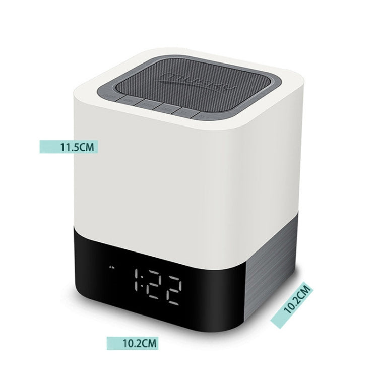MUSKY Wireless Bluetooth Speaker Bedside Alarm Clock Touch Sensor Night Lamp Mini Speaker(Colorful Light) - Desktop Speaker by buy2fix | Online Shopping UK | buy2fix