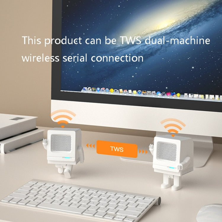 Z02 Robot Bluetooth 5.0 Mini Desktop Speaker TWS Wireless Cute Audio(White) - Desktop Speaker by buy2fix | Online Shopping UK | buy2fix