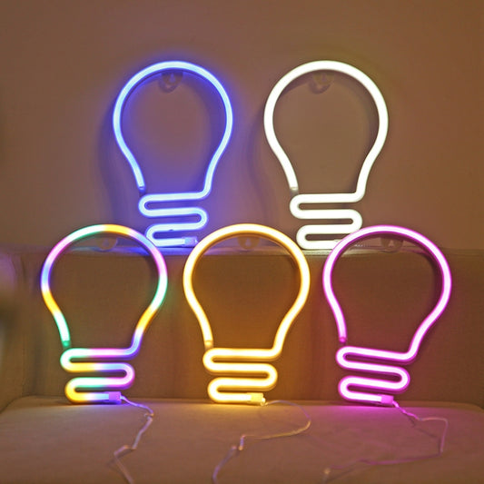 Bulb Neon Light Battery USB Dual-Power LED Decorative Modeling Lamp(Warm Light) by buy2fix