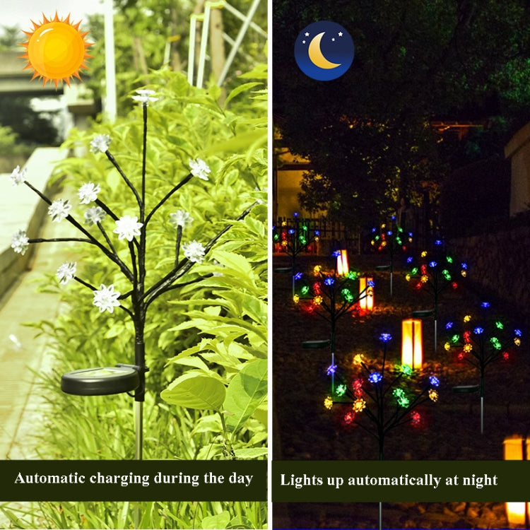 16 LED Solar Tree Branch Lotus Lamp Outdoor Garden Lawn Light - Solar Lights by buy2fix | Online Shopping UK | buy2fix