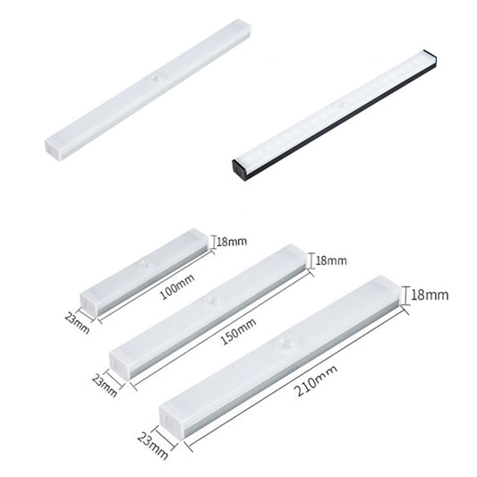 LED Human Body Induction Lamp Long Strip Charging Cabinet Lamp Strip, Size: 21cm(Silver and White Light) by buy2fix
