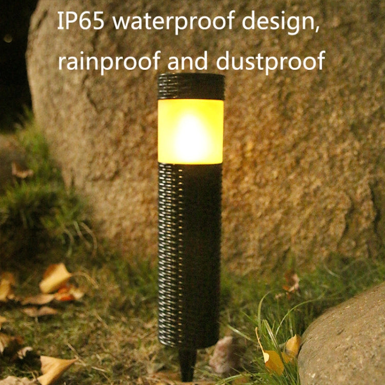Solar LED Outdoor Waterproof Cylinder Lawn Light, Style: Simulation Flame by buy2fix