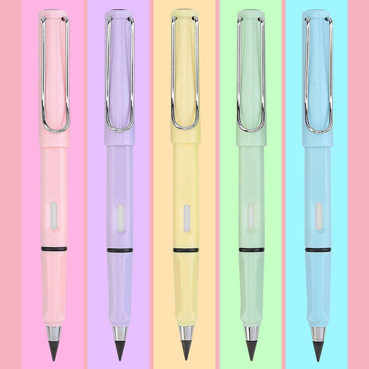 5 PCS No Ink No Need To Sharpen Drawing Sketch Pen Not Easy To Break Erasable HB Writing Pencil(Pink) by buy2fix