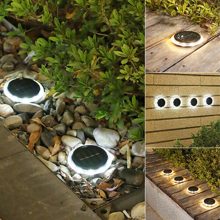 8 LED Solar Outdoor Waterproof Transparent Buried Light(Round-White Light) by buy2fix