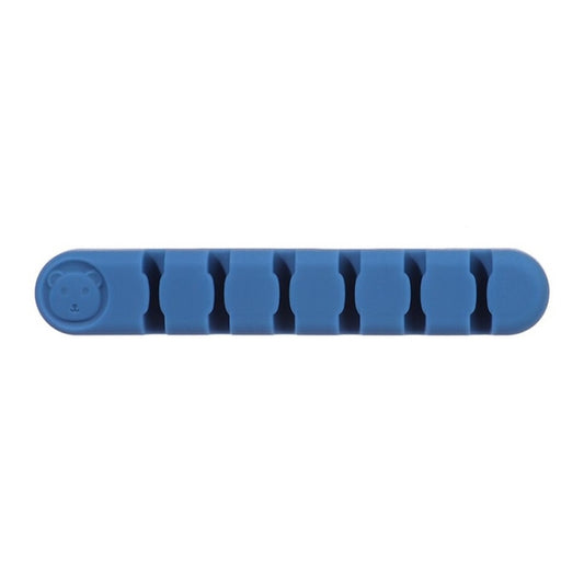 6 Holes Bear Silicone Desktop Data Cable Organizing And Fixing Device(Dark Blue) by buy2fix